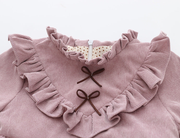 2021 spring new Korean dress children's skirt, baby girl dress, baby spring blouse, corduroy 2021 spring new Korean dress children's skirt, baby girl dress, baby spring blouse, corduroy